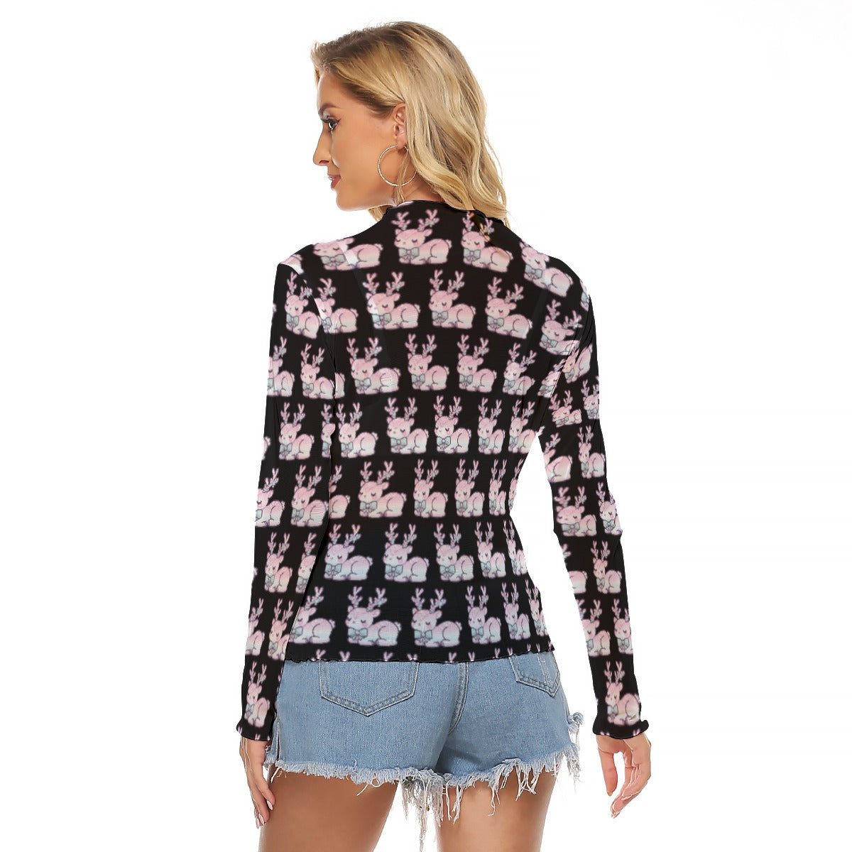 Pastel Goth Baby Reindeer Women’s Mesh T-shirt
