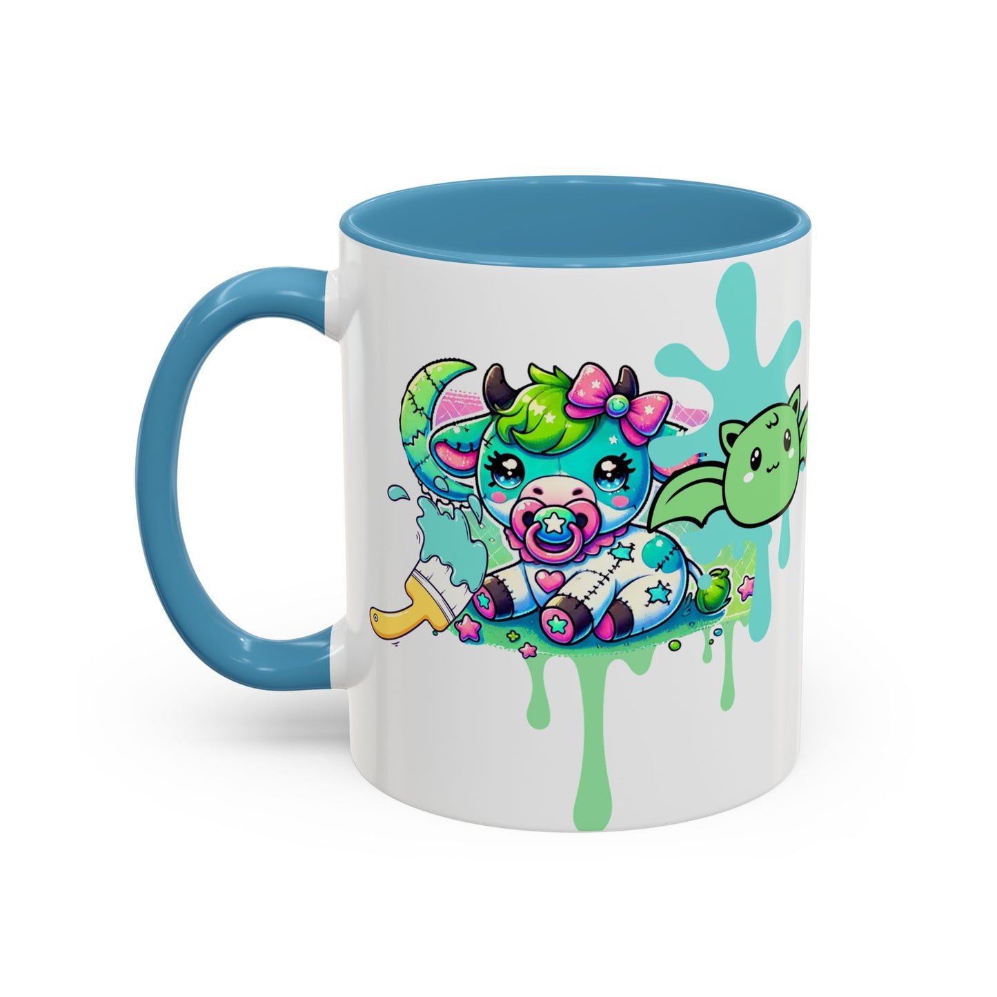 Kawaii Pastel Goth DDLG Gift Mug - Cow & Bat Paintbrush - Personalized