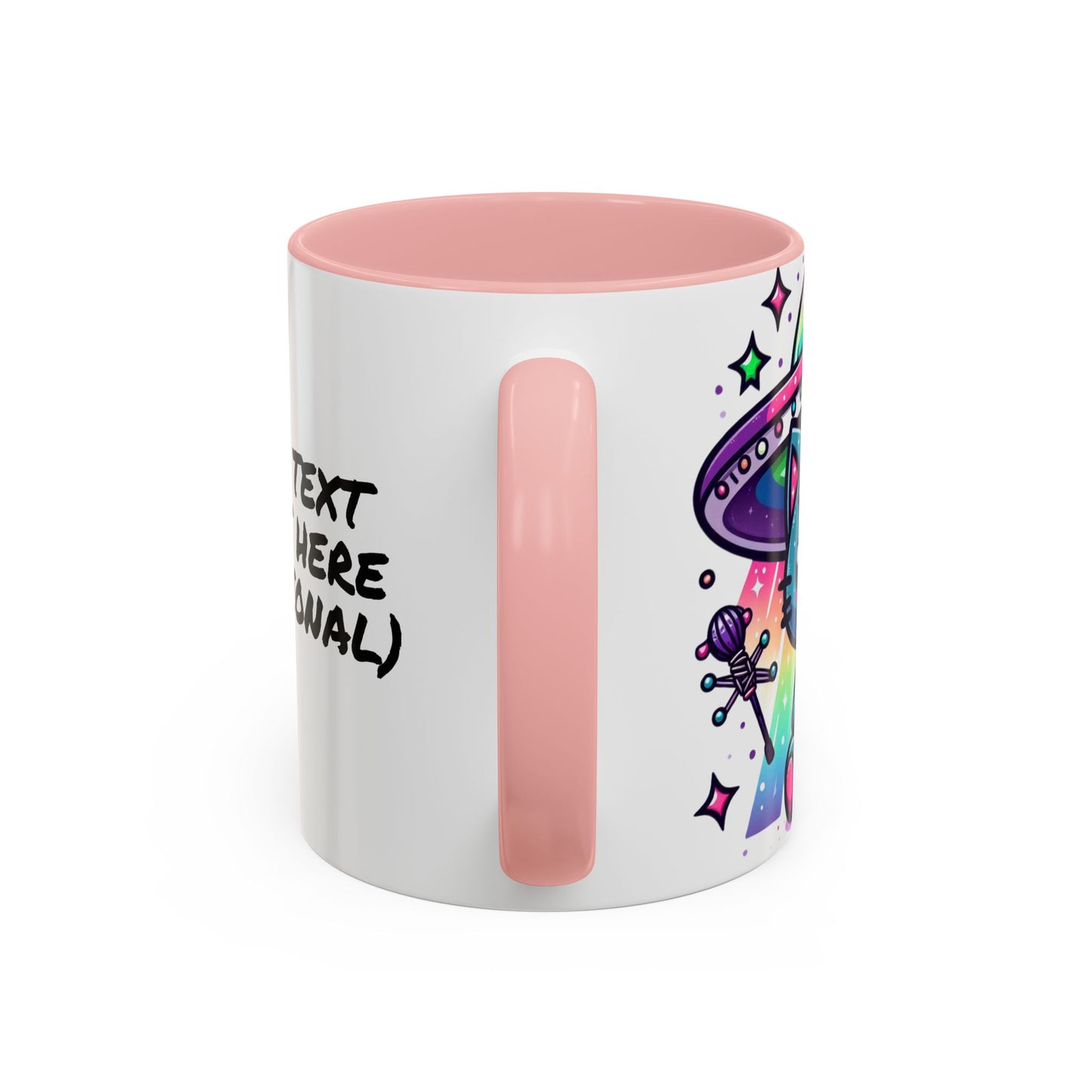 Kawaii Gift Mug - Vibrant Neon UFO Kitty - Personalized