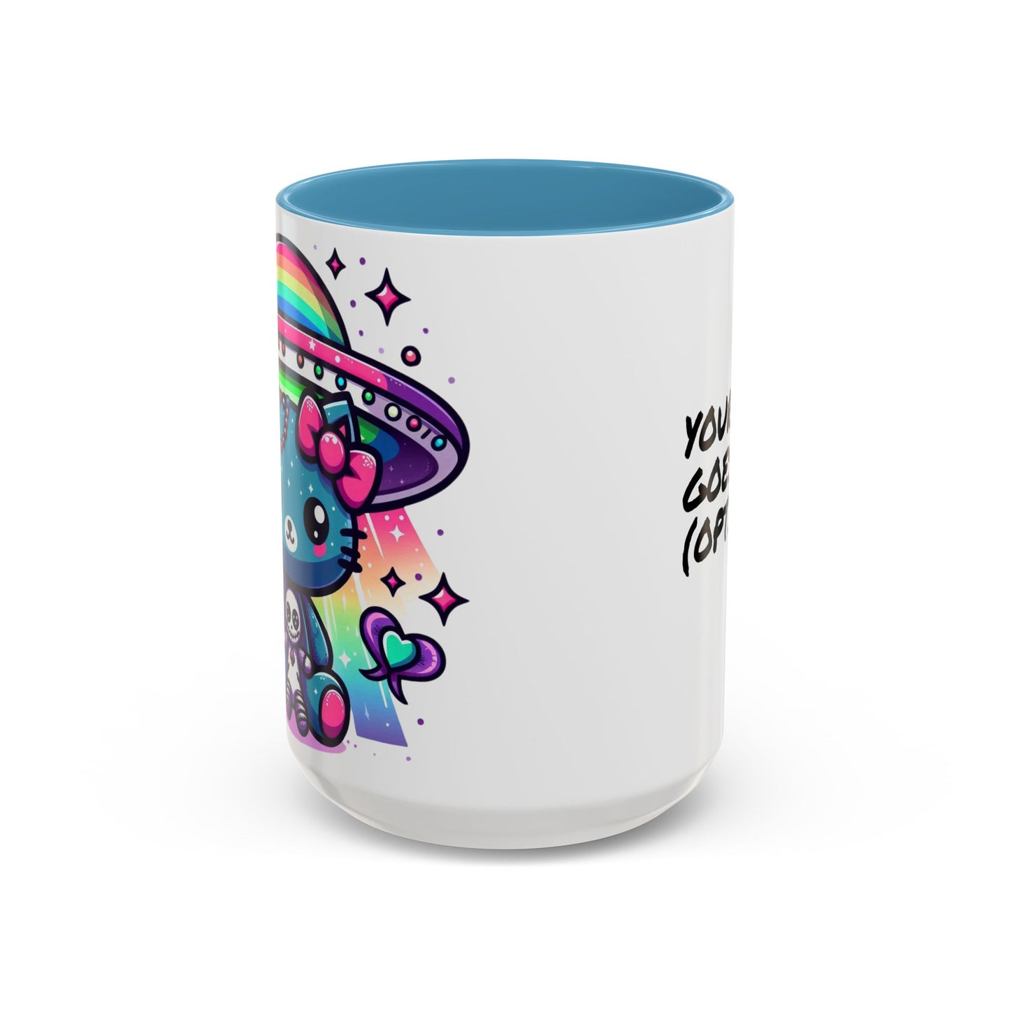 Kawaii Gift Mug - Vibrant Neon UFO Kitty - Personalized