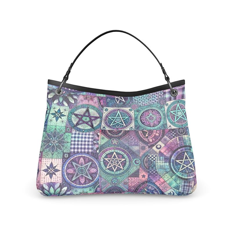 Wiccan Pentacle Patchwork Talbot Slouch Bag