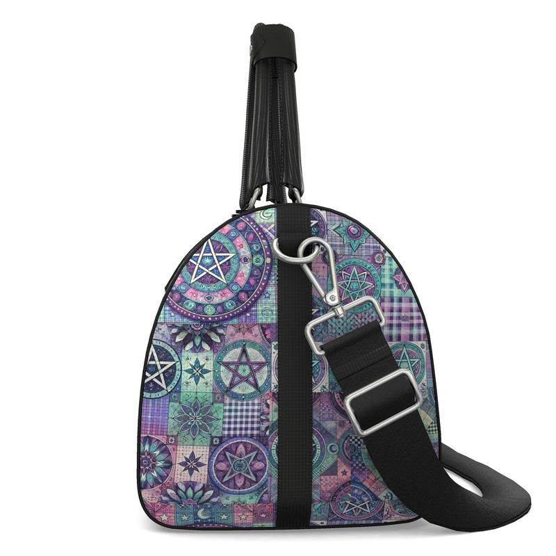 Wiccan Pentacle Patchwork Duffle Bag