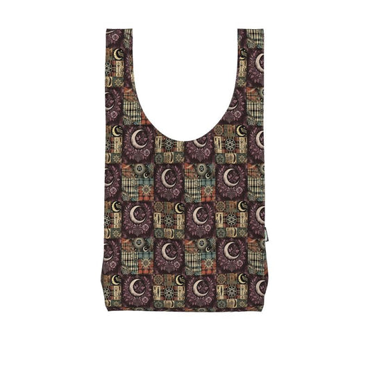 Wiccan Moon Patchwork Shopping Bag