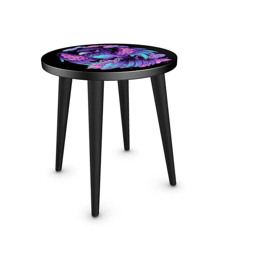 Kawaii Raven Bird Round Side Table