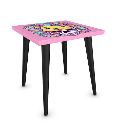 Pastel Goth Pink Teddy Bear Side Table