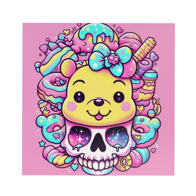 Pastel Goth Pink Teddy Bear Side Table