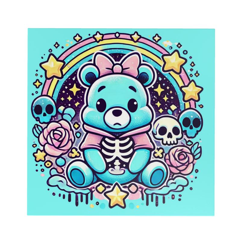 Pastel Goth Side Table Blue Teddy Bear