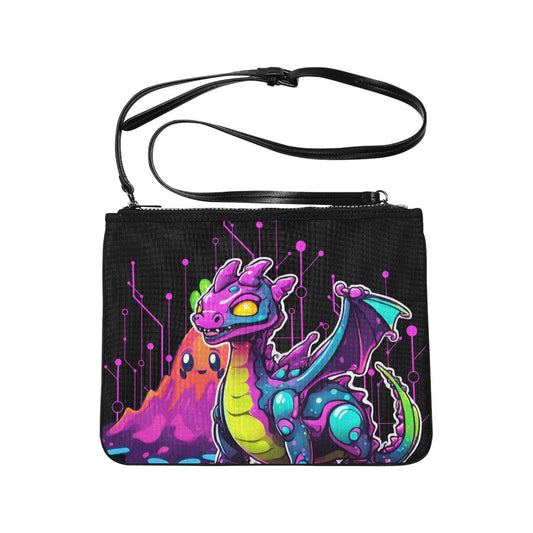 CYBERPUNK DRAGON CLUTCH BAG Slim Clutch Bag (Model 1668) - One Size - handbags