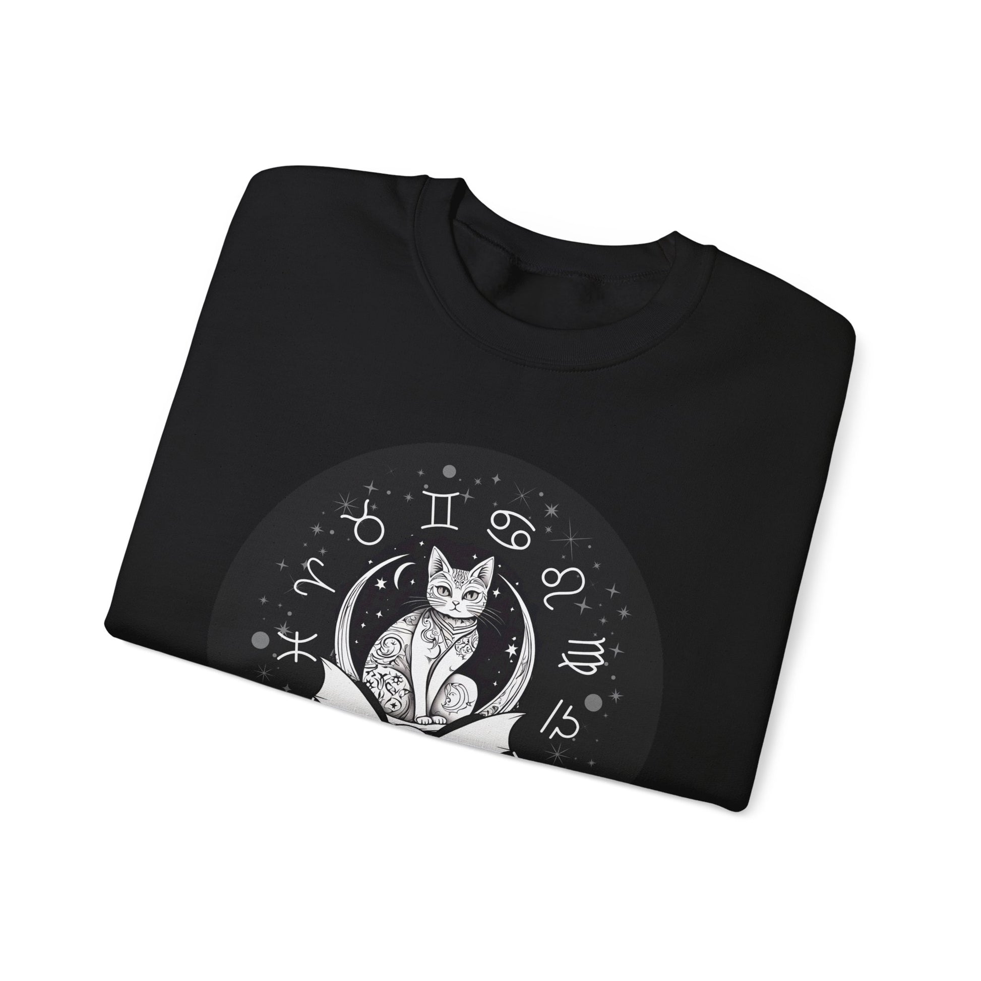 Kawaii Goth Zodiac Cat Unisex Heavy Blend™ Crewneck Sweatshirt - Sweatshirt