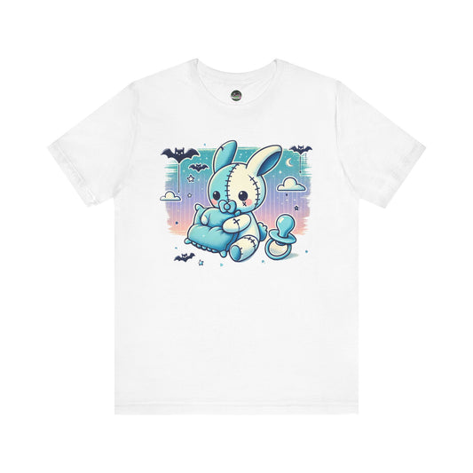 Kawaii Pastel Goth Shirt - Blue / White Bunny Pacifier