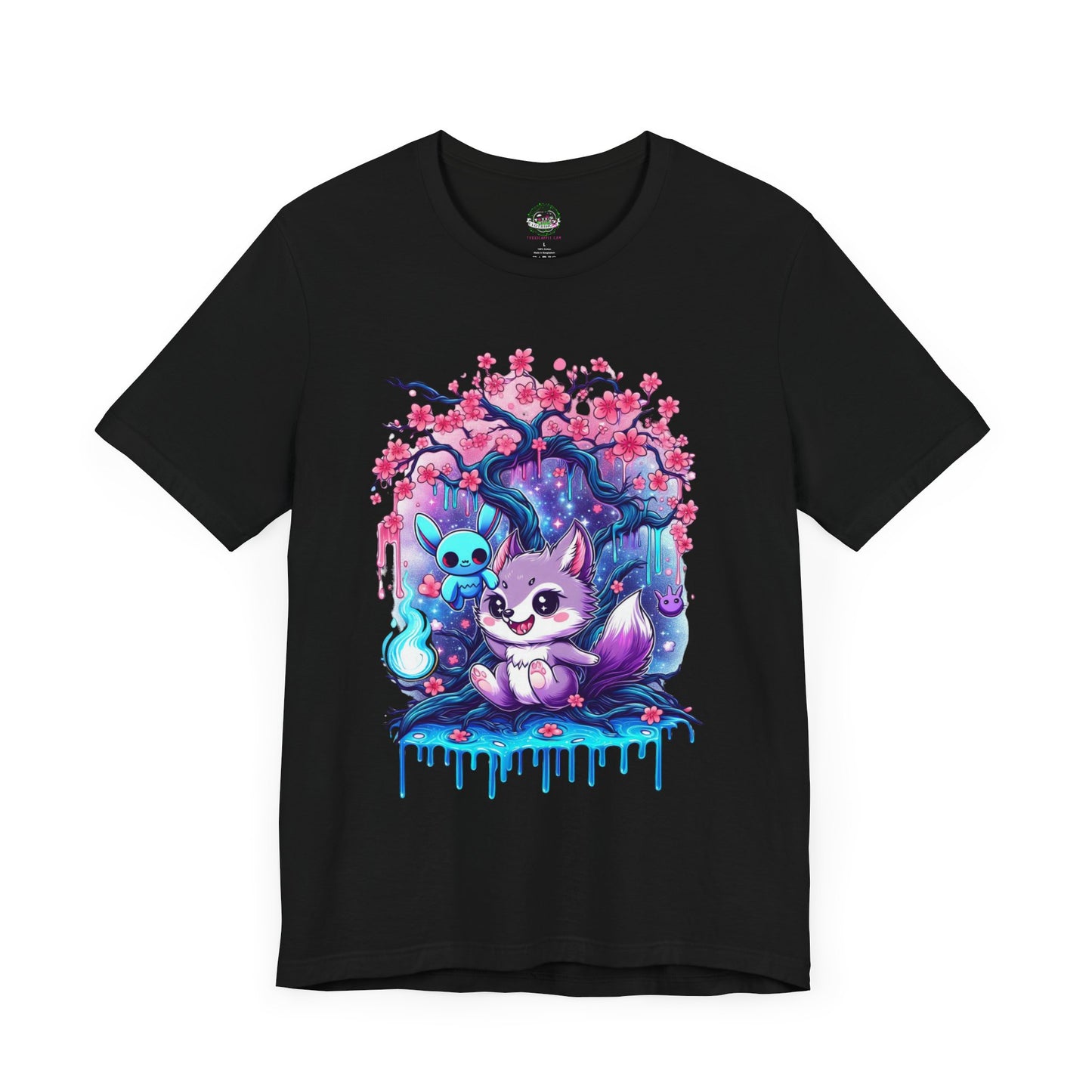Cherry Blossom Goth Wolf Toxxic Apple Tee - T-Shirt