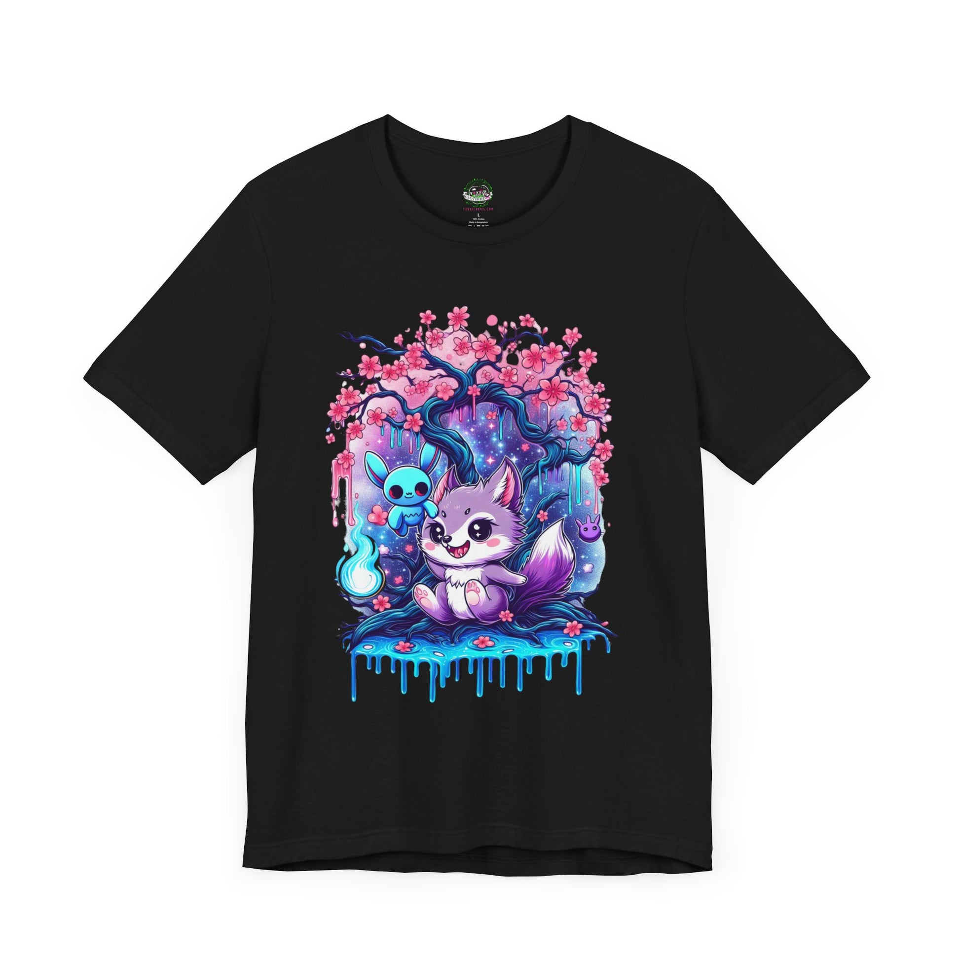 Cherry Blossom Goth Wolf Toxxic Apple Tee - T-Shirt