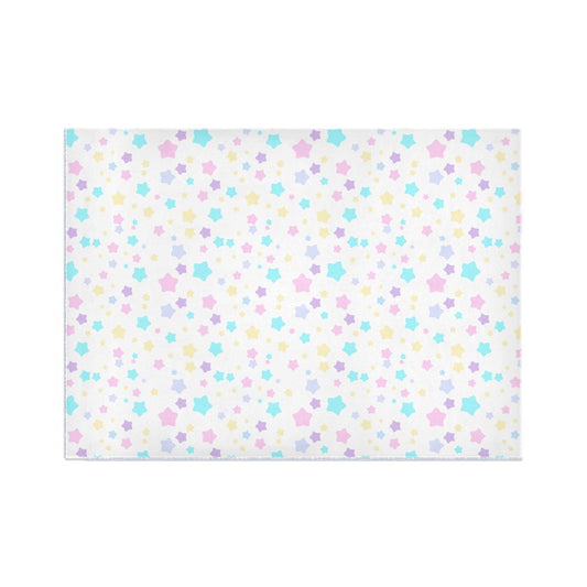 Pastel Rainbow Stars Area Rug 7’ x 5’ - White / ONESIZE