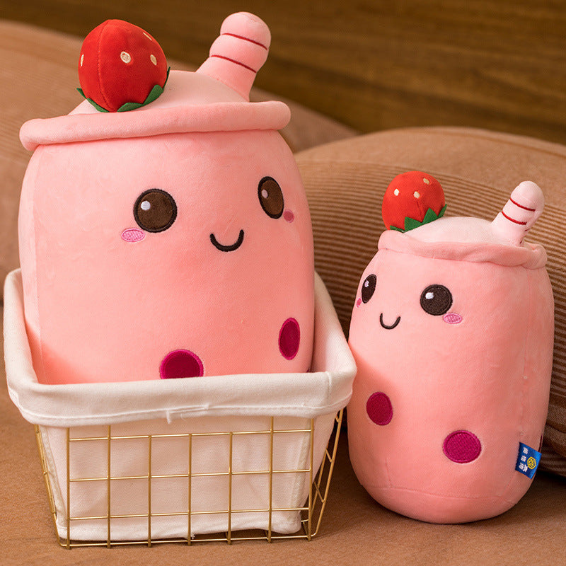 Milk Tea Cup Plush Toy Fruit Pillow Strawberry Matcha Cup Plushie