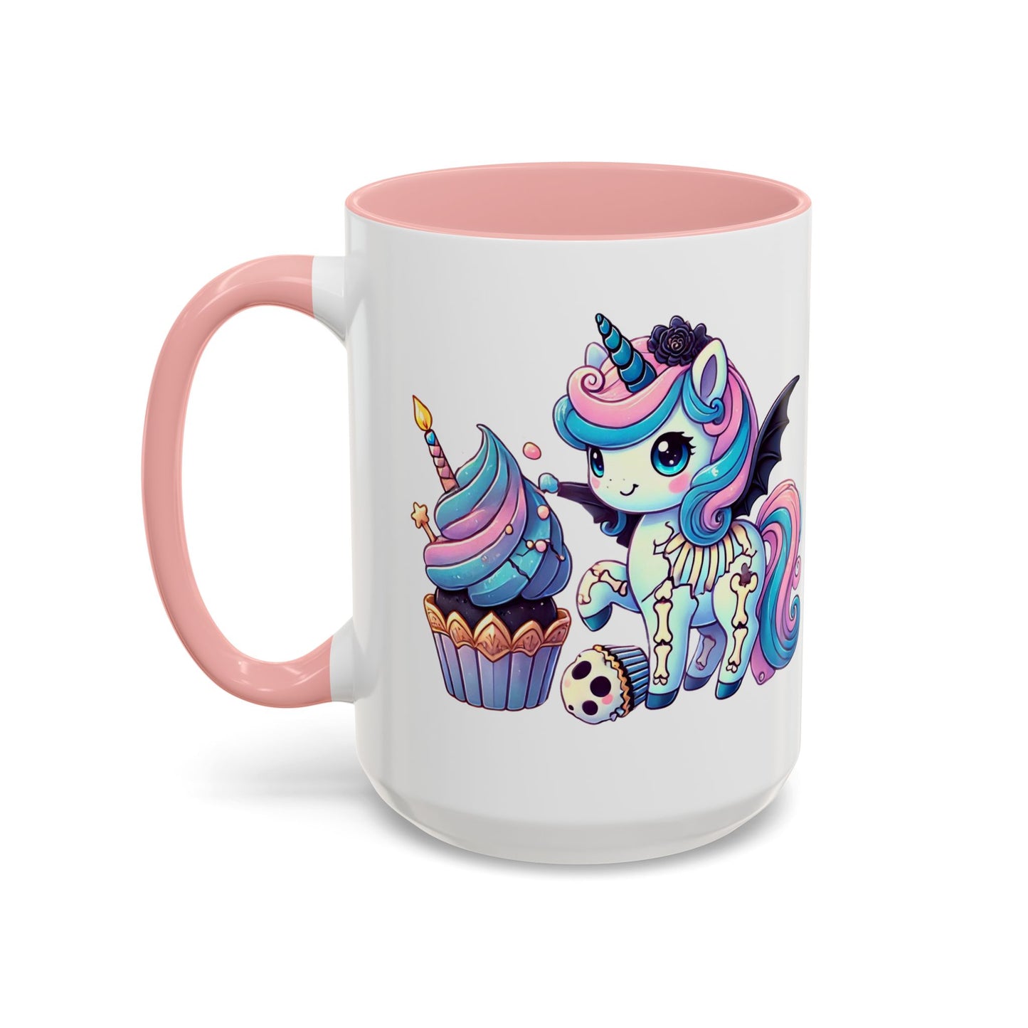 Kawaii Pastel Goth Birthday Gift Mug - Unicorn & Cupcake w/ Candle- Personalized Gift
