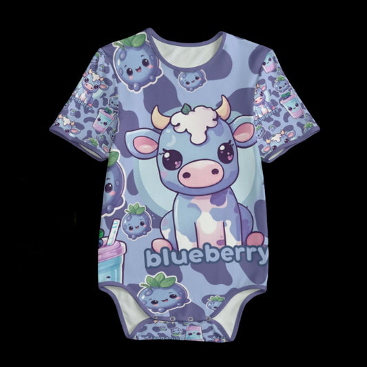 Blueberry Cow Adult Onesie