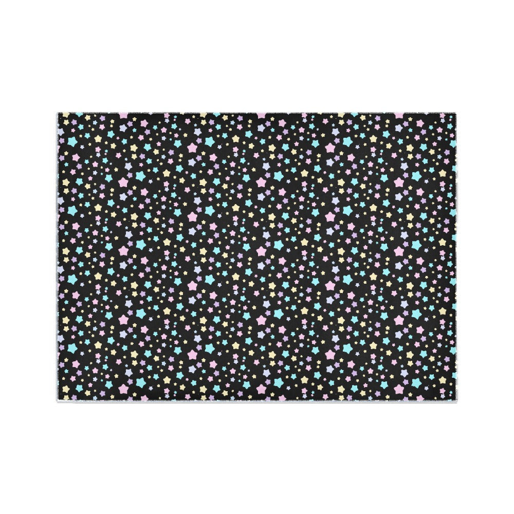 Stars Pastel Goth Area Rug 7’ x 5’ - Black / ONESIZE