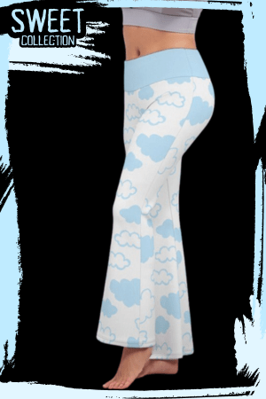 Baby Blue Clouds Women’s Flare Yoga Pants