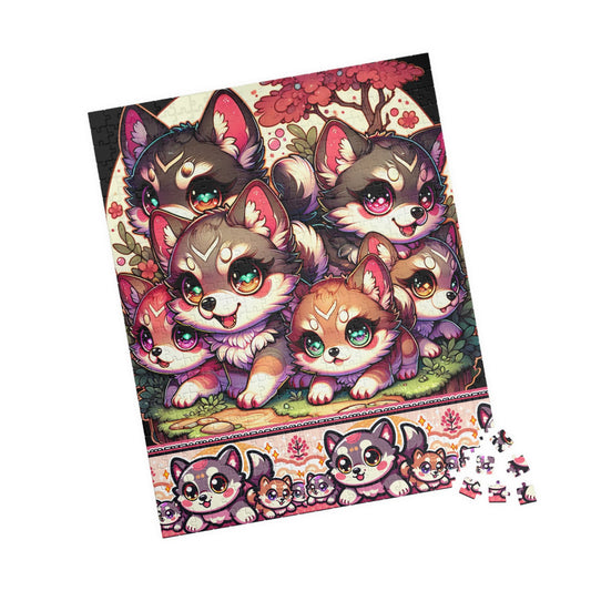 Baby Wolf Pack Oriental Style Puzzle