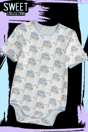 Baby Wolf Pup Print Adult Onesie