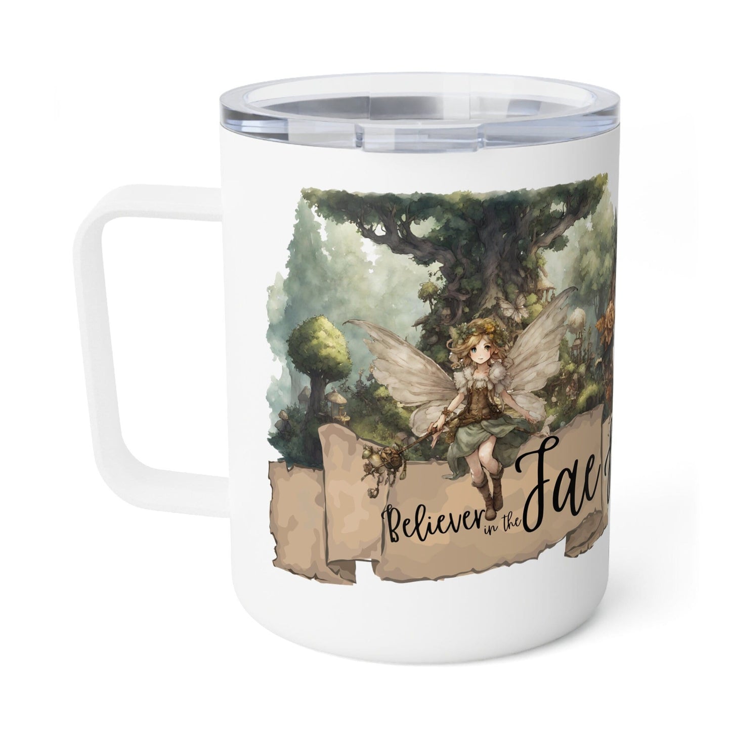 Believer in Fae & Magick Wiccan Pentagram Insulated Coffee Mug