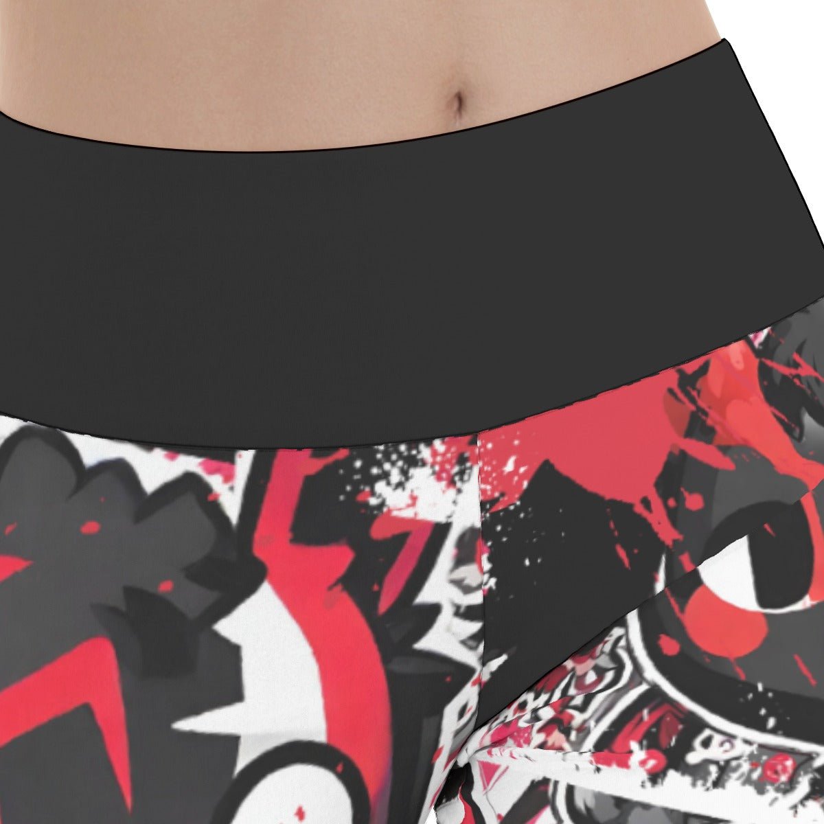 Black & Red Llama Women’s Flare Yoga Pants - yoga pants
