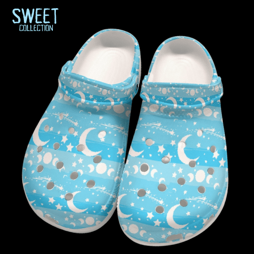 Blue Triple Moon Classic Clogs