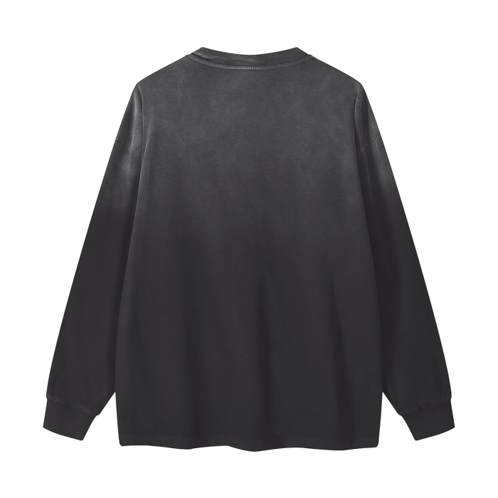 Kawaii Skull Pastel Goth Bat Gradient Vintage Washed Long Sleeve Tee