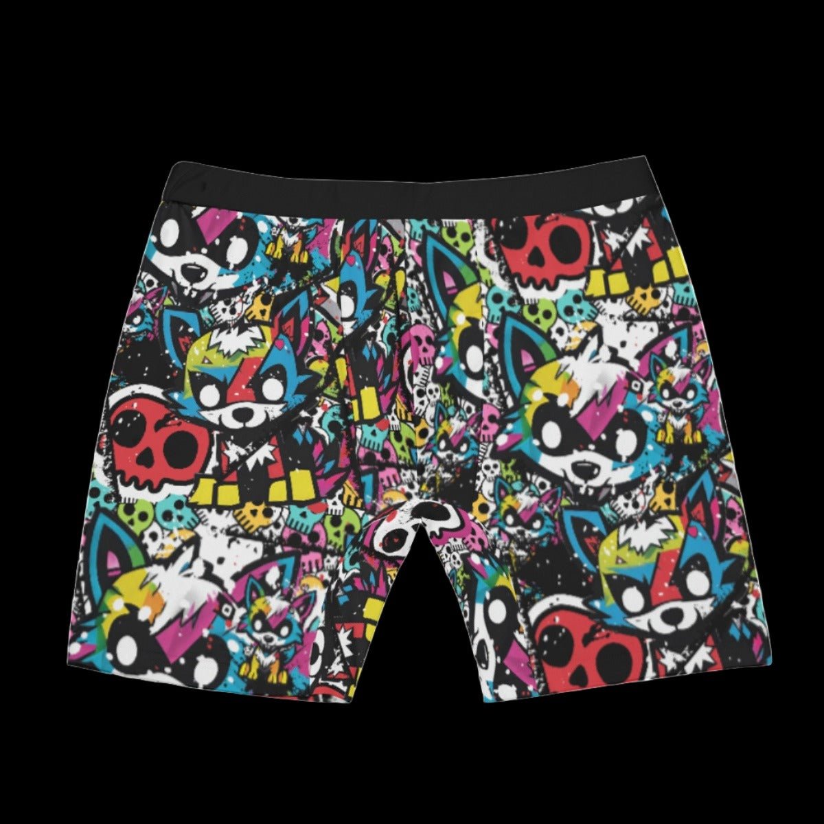 Colorful Graffiti Street Art Wolf Men’s Long Boxer Briefs