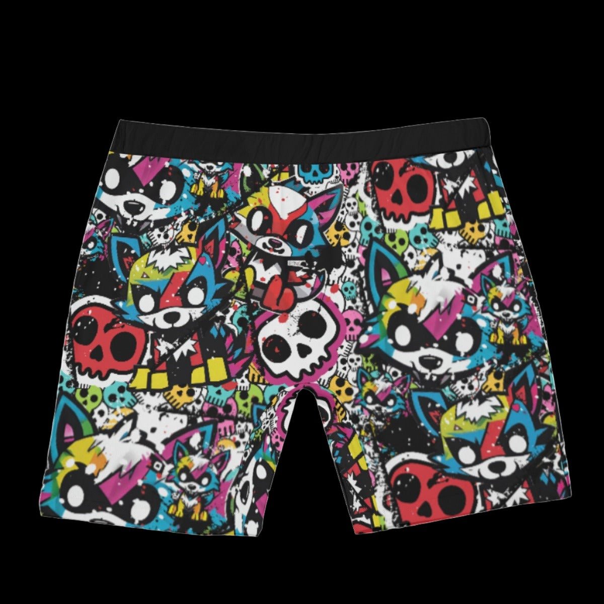 Colorful Graffiti Street Art Wolf Men’s Long Boxer Briefs