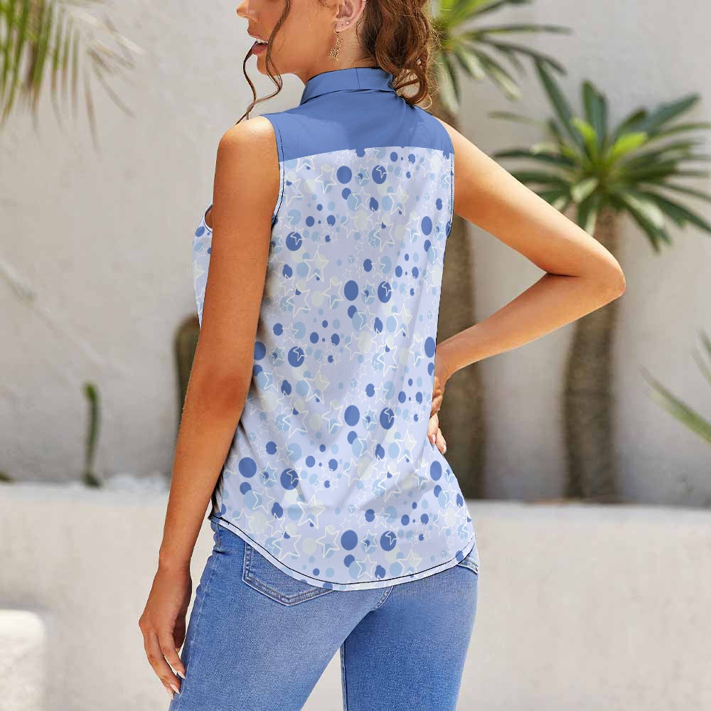 Business Casual Pastel Blue Sleeveless Top