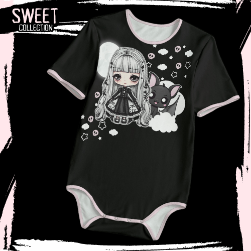 Gothic Girl w/ Bat Moonlight Adult Onesie