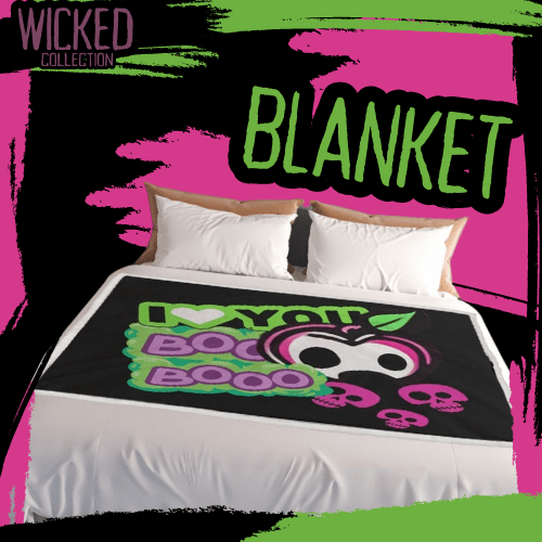 I Love You Boo Neon Skull Blanket Toxxic Apple