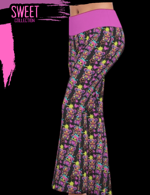 Ink Paintball Teddy Bears Women’s Flare Yoga Pants