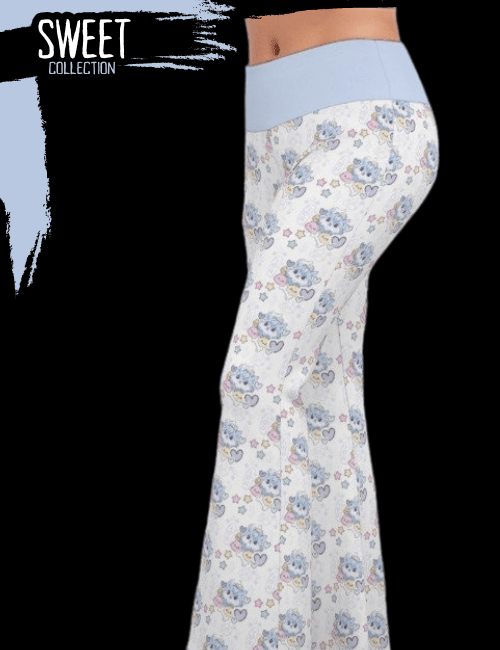 Kawaii Baby Wolf Pup Women’s Flare Yoga Pants
