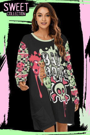 Kawaii Caramel Apple Punk Night Shirt Dress