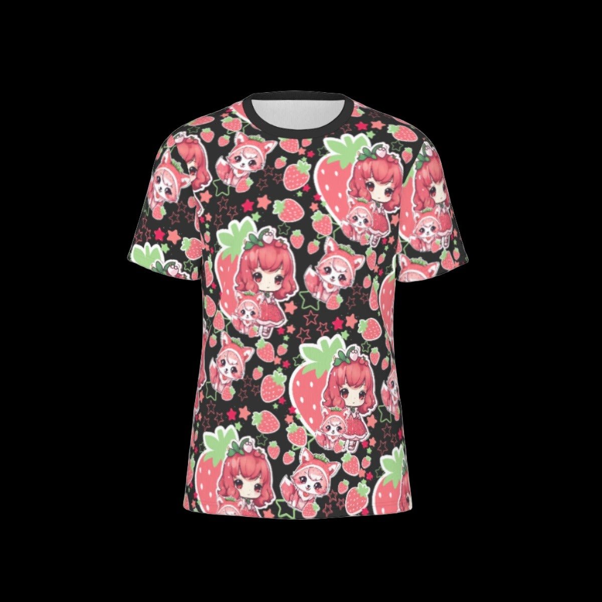 Kawaii Strawberry Girl Unisex O-Neck T-Shirt | 190GSM Cotton