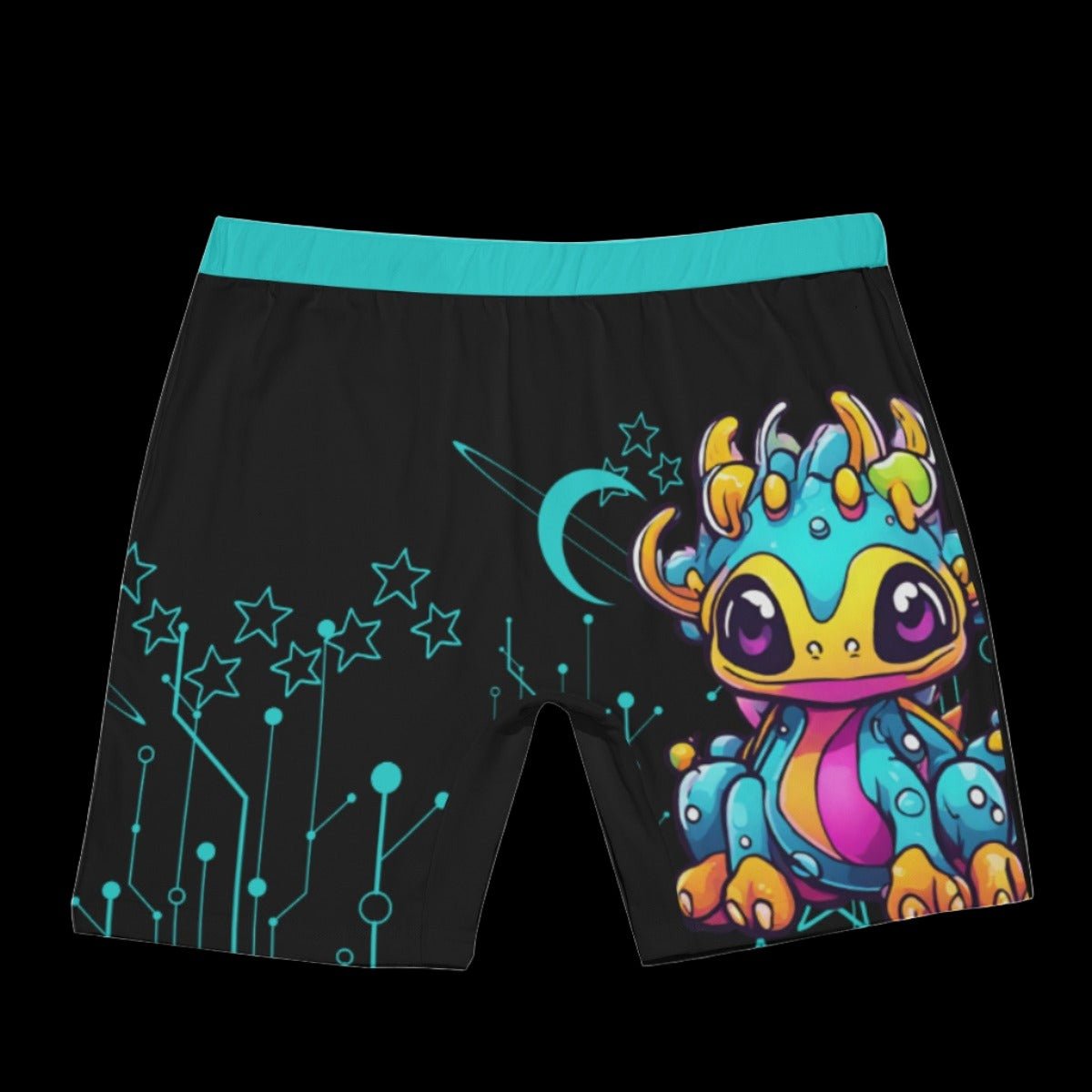 Neon Cyberpunk Dragon Men’s Long Boxer Briefs