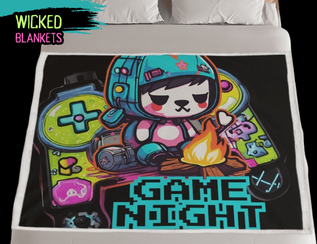 Neon Game Night Gamer Blanket