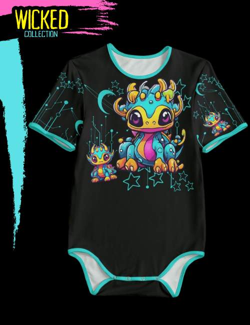 Neon Robotic Dragon Adult Onesie