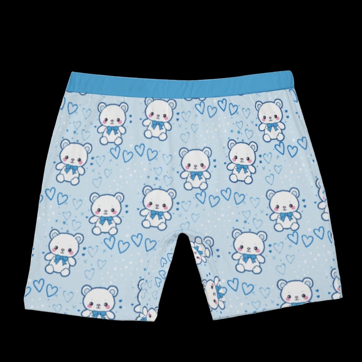 Pastel Blue Teddy Bear Men’s Long Boxer Briefs