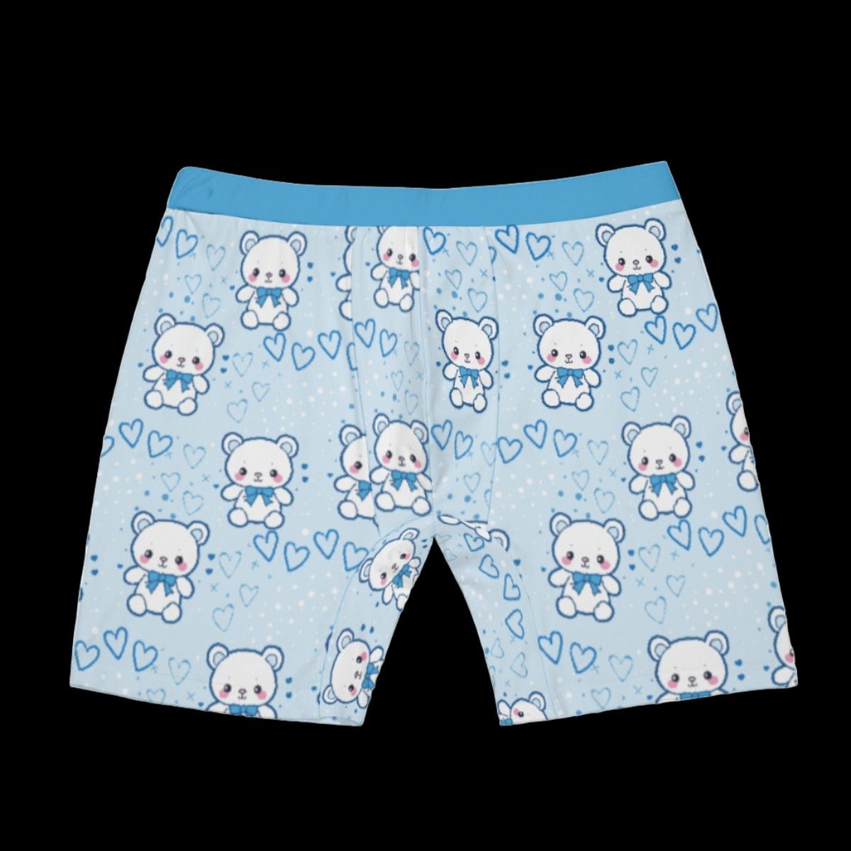 Pastel Blue Teddy Bear Men’s Long Boxer Briefs