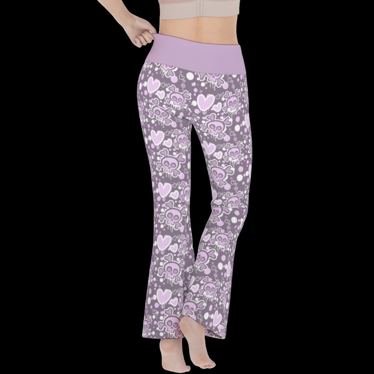 Pastel Goth Mauve Women’s Flare Yoga Pants
