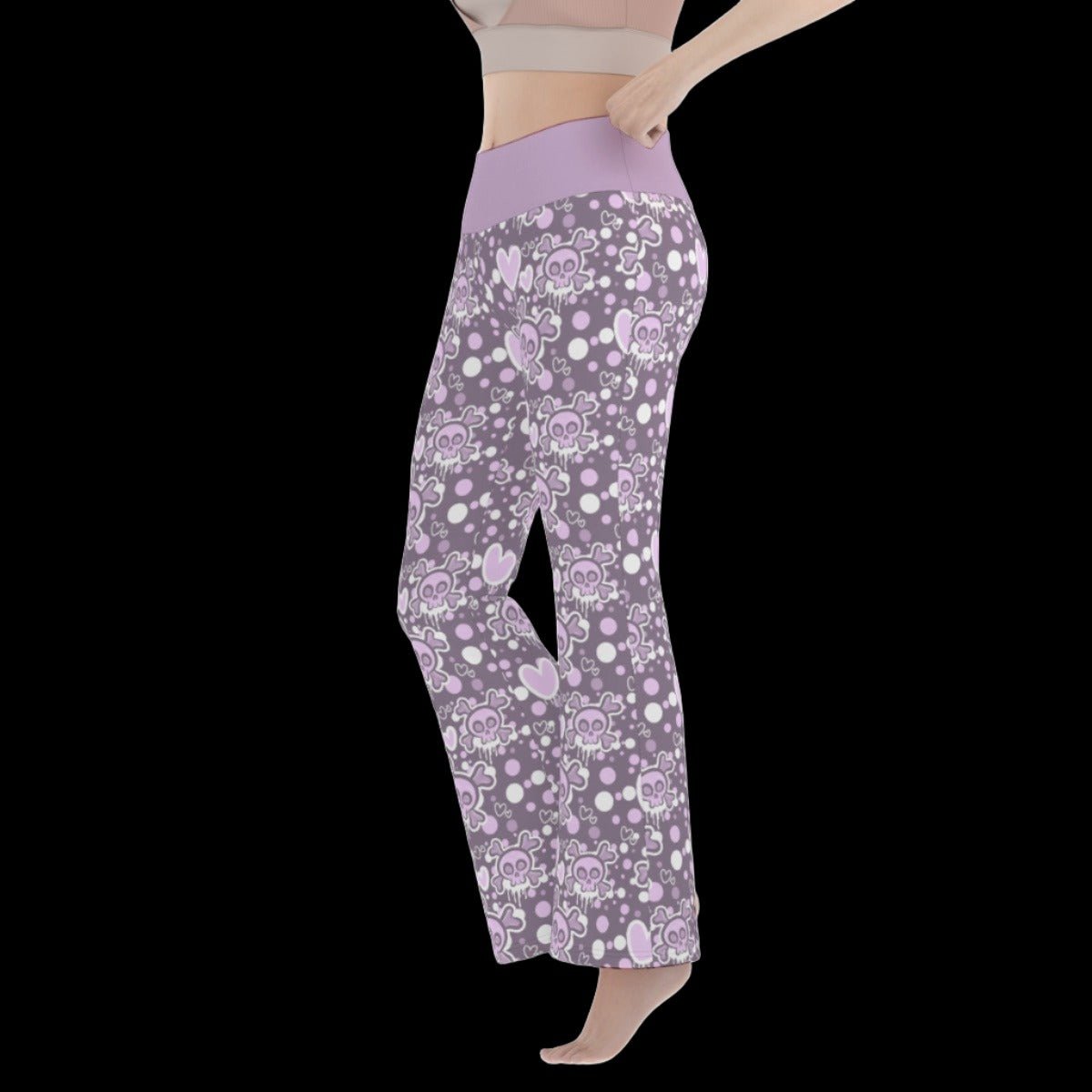 Pastel Goth Mauve Women’s Flare Yoga Pants