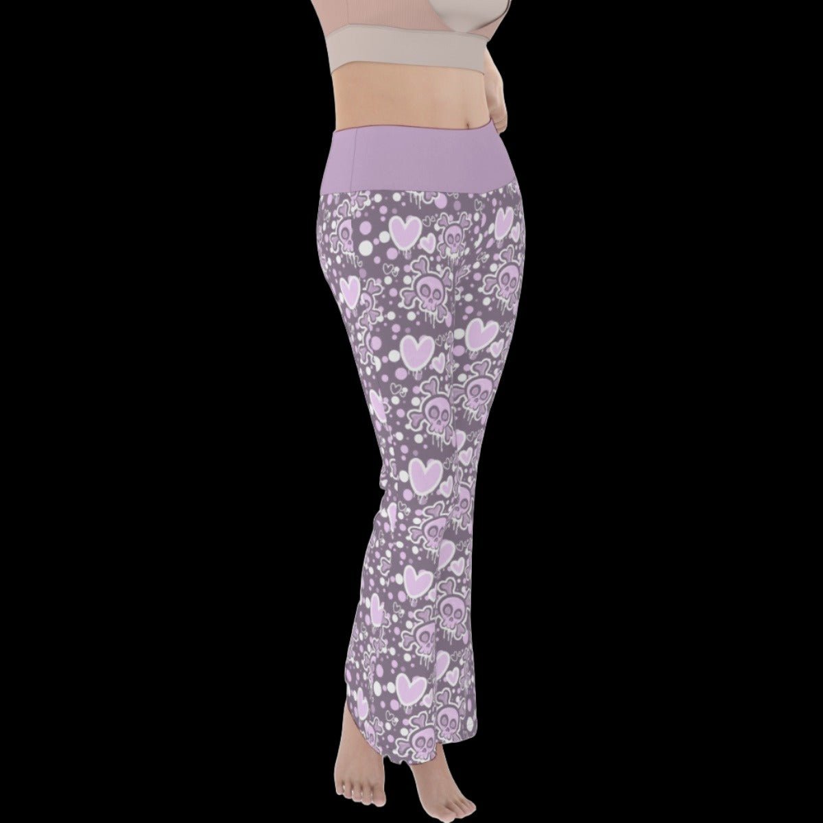 Pastel Goth Mauve Women’s Flare Yoga Pants