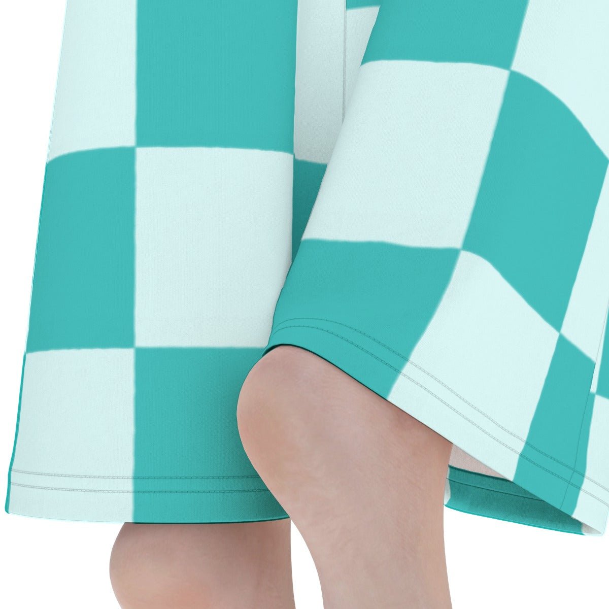 Teal Checkered Women’s Flare Yoga Pants - S